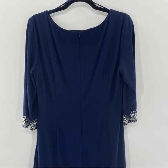Alex Evenings Jeweled Cuff Column Gown in Cobalt Size 12 - Picture 11 of 14